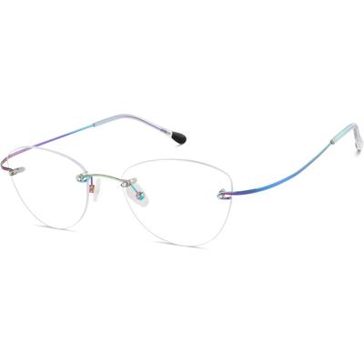 Zenni Women's Lightweight Cat-Eye Rimless Glasses Titanium Frame