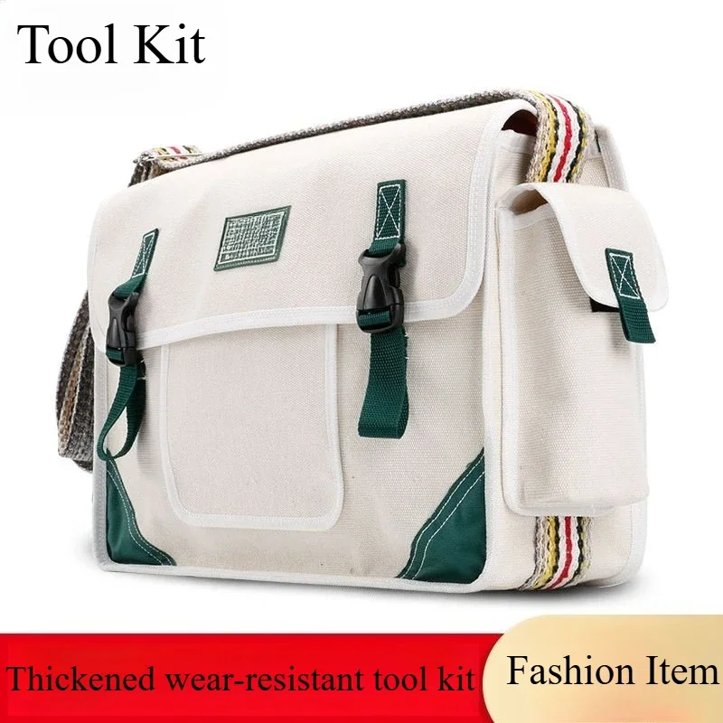 Elektriker-Leinentasche, multifunktionale Wartung und Installation, Elektriker-Tasche, verschleißfeste, dicke Schulter-Crossbody-Tasche Image
