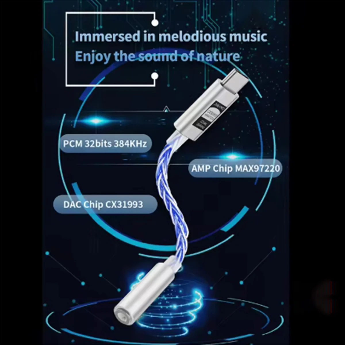 Neues JCALLY JM6 Pro Typ-C auf 3,5 mm CX31993 Digital Audio Tragbarer Dekodierungsverstärker Hifi DAC Mobiles Headset USB JM11 Blau Image