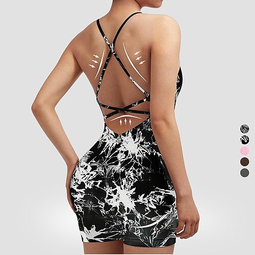 Damen Scrunch Yoga-Strampler Trainingsoveralls Rückenfrei Einfarbig Bodysuit Sommer Dunkelgrau Schwarz Fitnesstraining Volleyball Laufen Hohe Taille Bauchkontrolle Elastisch Atmungsaktiv Sport Image