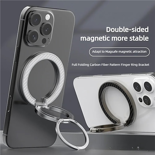 Mode Kohlefasermuster doppelseitige magnetische Telefonhalterung Halterung für Magsafe Handy Griff Mobile Unterstützung Stand Grip Tok Image
