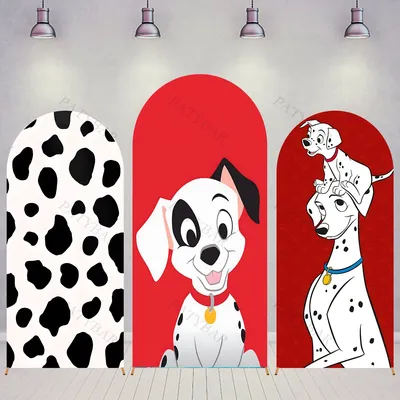 Arch Disneyland 101 Dalmatians Background Kids Birthday Party Backdrop Double Side Polyester Arch Banner Photography Props