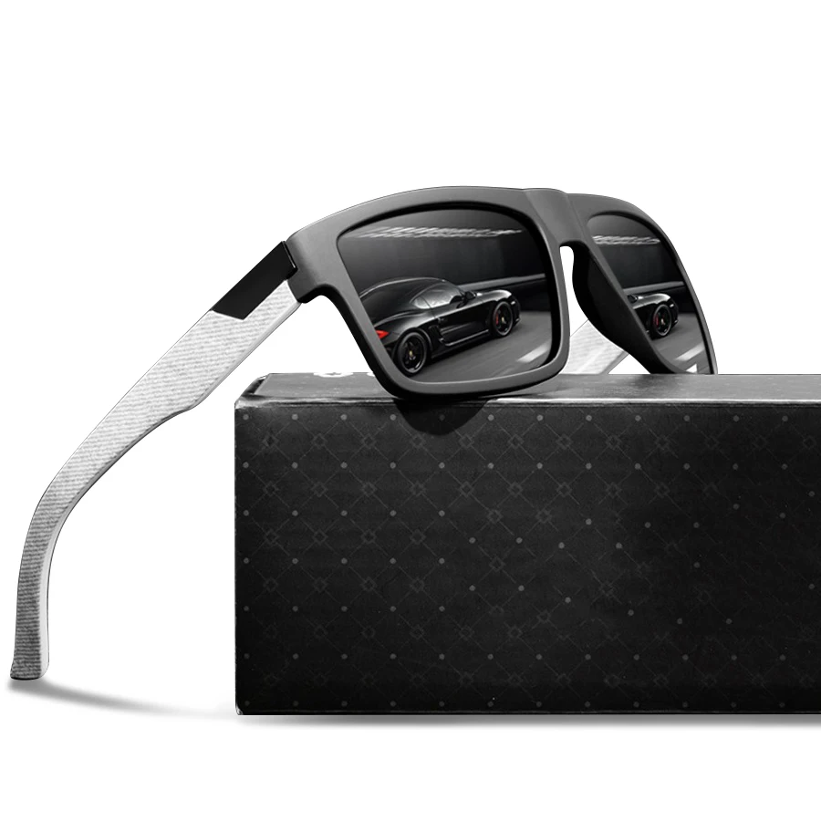 Modische Vintage Bunte Streifen-Sonnenbrille für Herren Angeln Fahren Luxus-Marken-Designer Sonnenbrillen Retro-Brillen Image