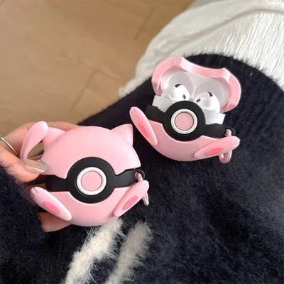 For Airpods Case,Pokemon Ball Mew Shockproof Silicone Earphone Cover For Airpods Pro 2 Case/Airpods 4 Case Kids Boys Gilrs