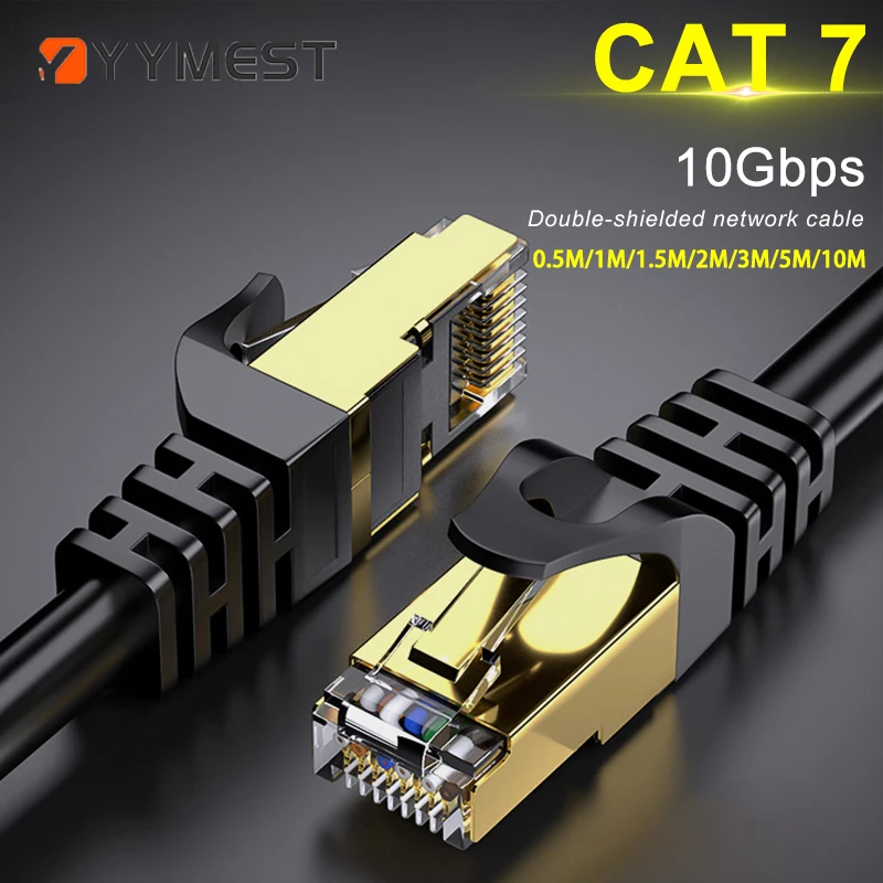 CAT7-Ethernet-Kabel, 10 Gbit/s, rundes Hochgeschwindigkeits-LAN-Kabel, SFTP RJ45-Netzwerkkabel, Internetkabel für Router, Modem, PC, PS4-Patchkabel Image