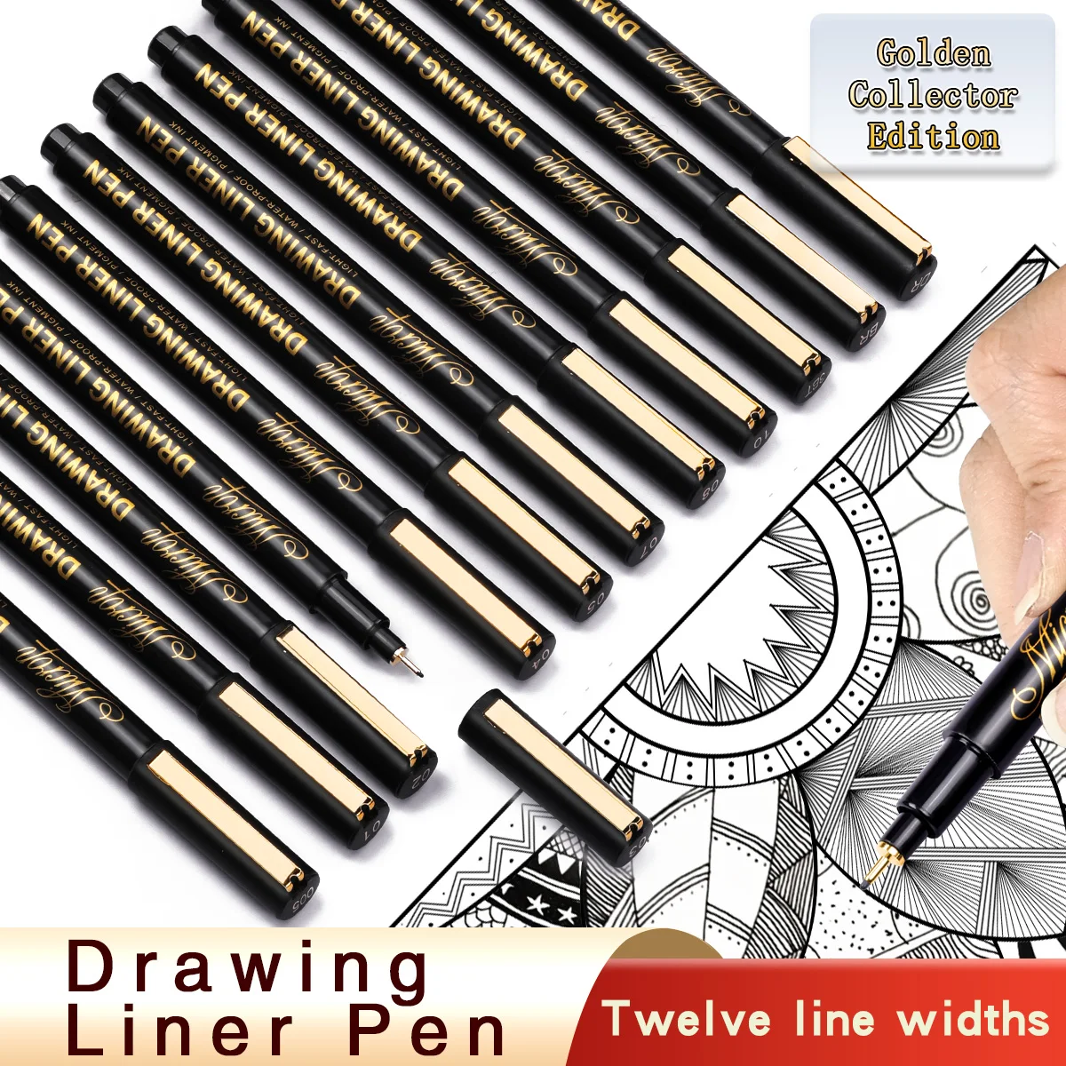 Manga Marker Nadel Stift Kunst handbemalt Haken Linie Stift Skizze Stifte Schreibwaren Set Kunst Liefert Schule Liefert Kunst Stift Image