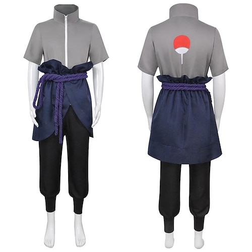 Cosplay Ninja Sasuke Uchiha Anime Cosplay Kostüm Outfits Cosplay-Anzüge Halloween Karneval Leistung Party Bühne Oberteil Hose Für Herren Erwachsene Image