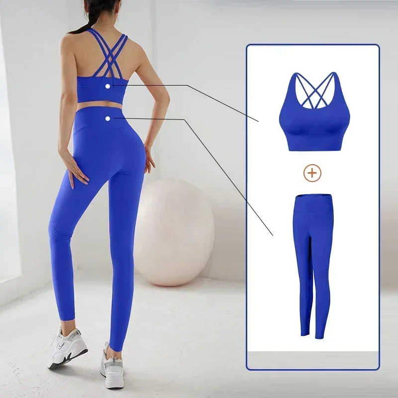 Yoga Set Damen Sport-BH und Leggings Jogging 2-teiliges Set Yoga Sport Damen Gym Set Kleidung Sportbekleidung Damenkleidung  ️