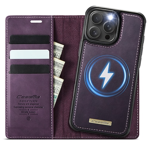 Handy Hülle Handyhüllen Für iPhone 17 Pro Max 17 Air 16 15 14 Pro Max Plus 16e 13 Pro Max Brieftaschenhülle Mit Ständer Abnehmbar Magnetisch Retro TPU PU-Leder Image