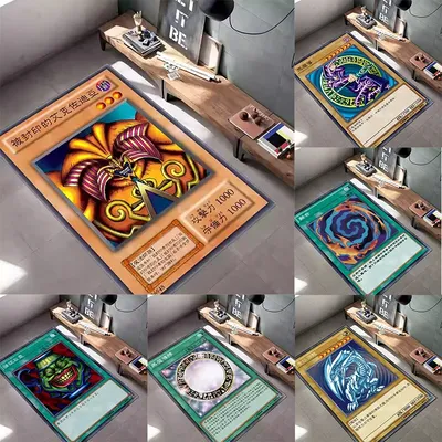 Anime Yu-gi-oh! Grüne Augen und weiße Drachen-Kartenteppich für Gaming-Raumteppiche, Kinderspiel, Krabbeln, rutschfeste Bodenmatte, Sofa-Fußmatte Image