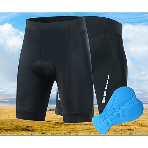 Herren Gepolsterte Fahrradhose Fahhrad Gepolsterte Shorts / Chamois Rennpassform Sport Elastisch Atmungsaktiv Schwarz Bekleidung Fahrradbekleidung