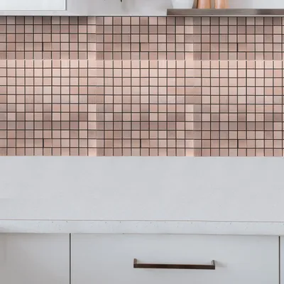 Selbstklebende Wandfliesen, abziehbar, für Küche, Backsplash, Mosaik, Metallfliesen, leicht zu reinigen, langlebig, Innenwände, Wohnzimmer, Badezimmer Image