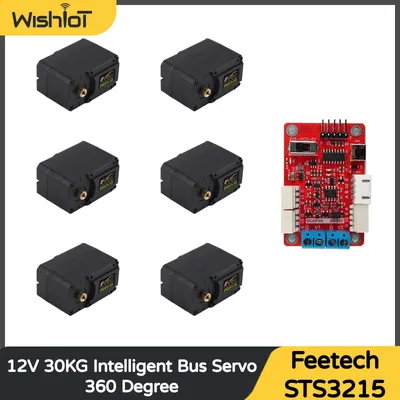 Feetech STS3215 12V 30KG High Precision Feedback Magnetic Encoding Serial Bus TTL Servo Motor 360 Degrees Continuous Rotation