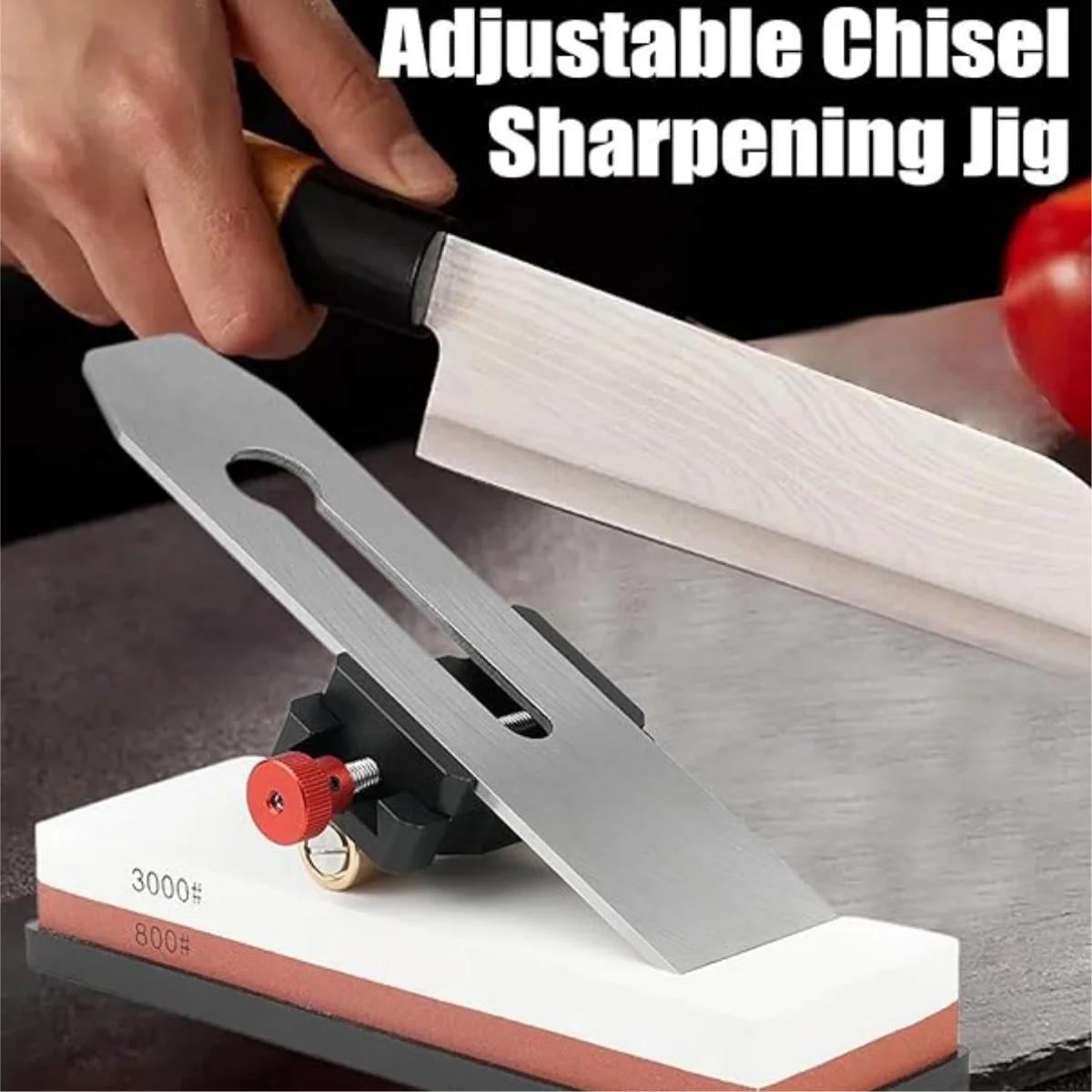 Winkelschärfer-Führungshalterung – Aluminiumlegierung, schwarz, außerhalb der Mitte, verbessertes Honwerkzeug, kurze Meißel und Hobel, feine/grobe Platte Image