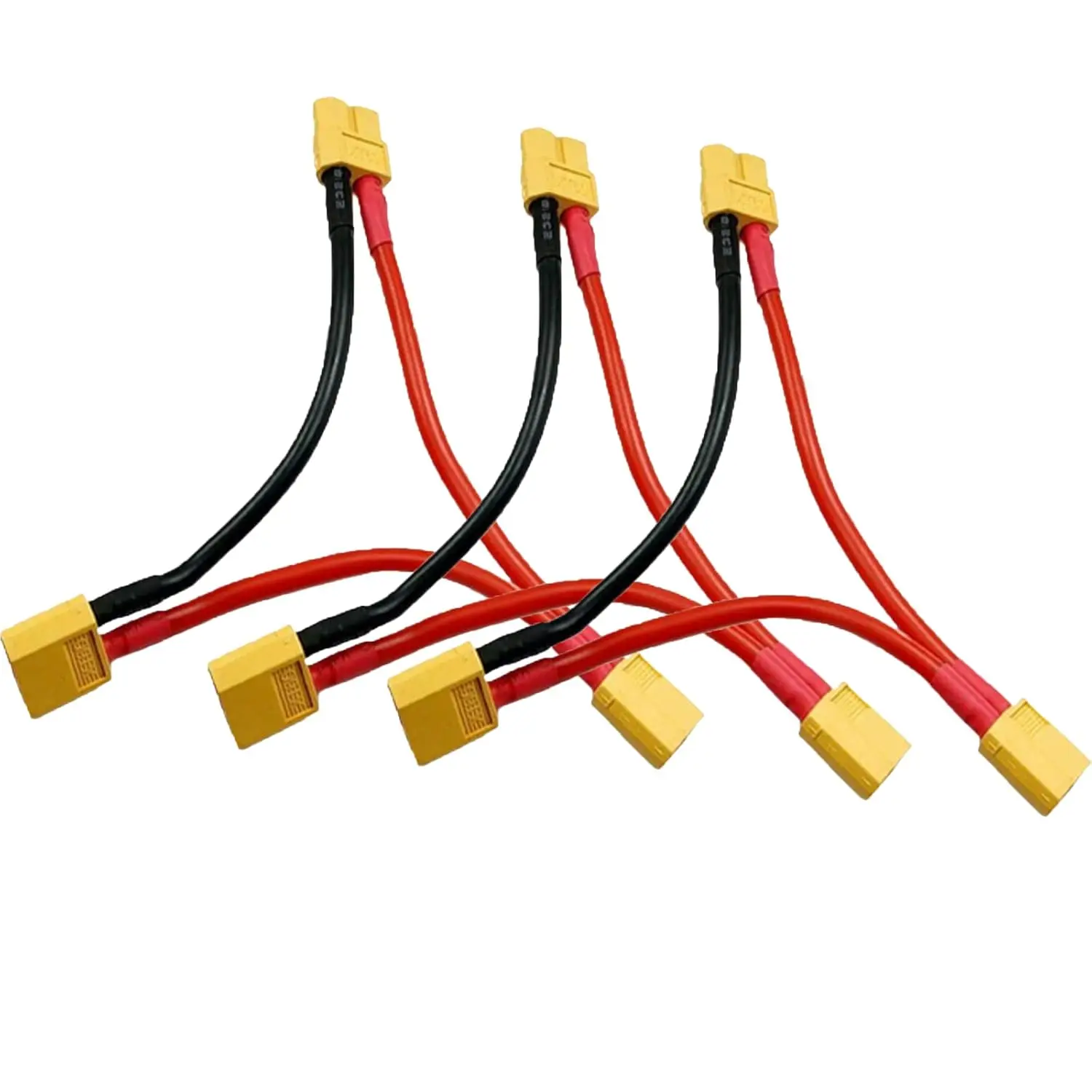 Parallelstecker der XT60-Serie, XT60-Batterie-Verlängerungskabel-Stecker mit 14 AWG-Silikonkabel, 1 Buchse auf 2 Stecker Image