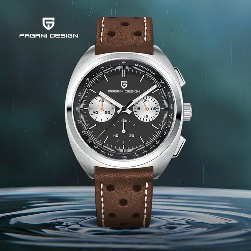 PAGANI DESIGN 2025 rétro luxe hommes montres à Quartz sport chronographe VK63 montre pour hommes AR saphir étanche en cuir horloge