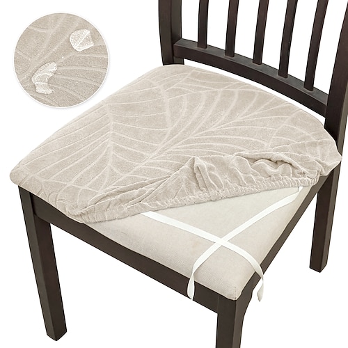 1/4/6 Stück wasserdichter Jacquard-Stuhlsitzkissenbezug, dehnbarer und abnehmbarer Sitzschutz, rutschfester, waschbarer Bezug für Esszimmerstühle, Küche, Büro und Zuhause