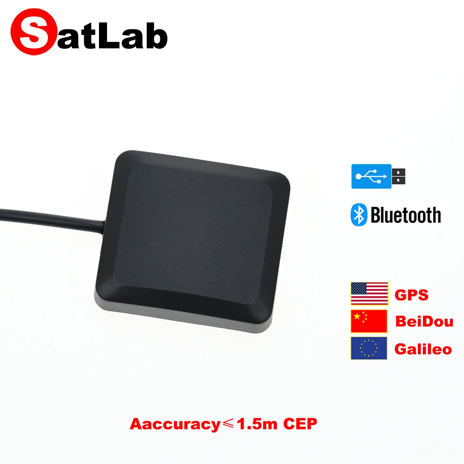 Windows Android Bluetooth GPS GNSS Empfänger M10 USB NMEA Antenne GPS Galileo BeiDou QZSS SBAS SW Karten OpenCPN Google Earth GPS Image