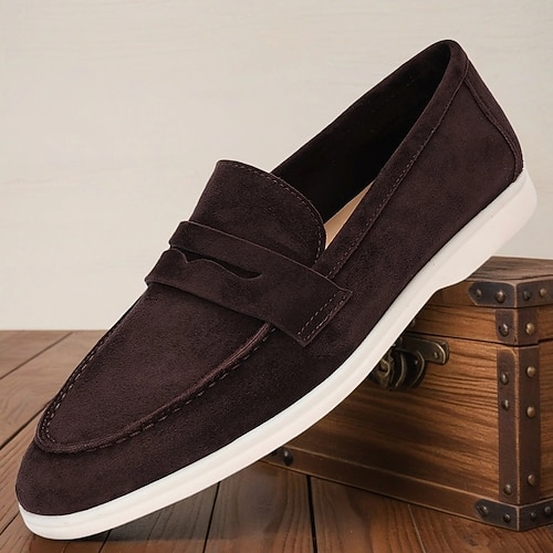 Herren Premium Leder Wildleder Mokassins mit klassischem Design für legere Kleidung entspannte Wochenenden und Freizeitaktivitäten Image