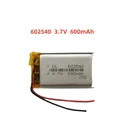 Batteria Li Lipo di ricambio ai polimeri di litio da 3,7 V 600 mAh 602540 JST 2 pin 1.0/1.25/1.5/2.0/2.54mm connettore per fotocamera GPS LED