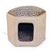 Thermo-Kitty Sleep House Heated Cat Bed in Tan and Leopard Print, 17" L x 16" W, Small