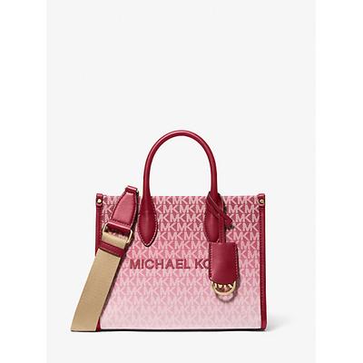 Michael Kors Mirella Small Ombré Signature Logo Convertible Crossbody Bag Red One Size
