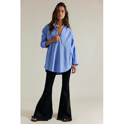 We The Free August Pullover Shirt at Free People in Blue Vista, Size: Large