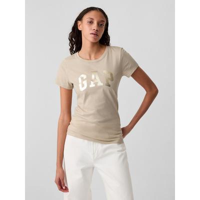 Gap Beige Logo Short Sleeve Crew Neck T-Shirt