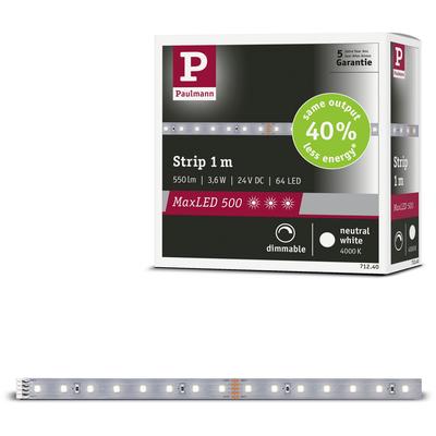 PAULMANN LED-Streifen "MaxLED 500 LED Strip Neutralweiß Einzelstripe", silber (silberfarben), Dioden 64 St., Gesamtlänge 1m, Lichterketten Image