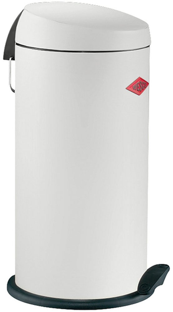 Mülleimer WESCO "Capboy Maxi", weiß, B:30cm H:60cm T:30cm, Stahlblech, Mülleimer, Mülleimer, Tretabfallsammler, 22 Liter