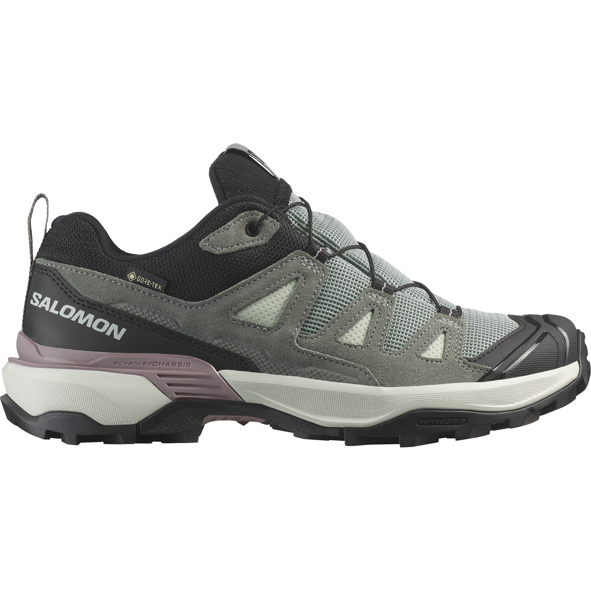 Outdoorschuh SALOMON "X ULTRA 360 LTR GORE-TEX W", Damen, Gr. 41, grün (grün milieu, sedona sage, nirvana), Leder, Textil, Schuhe Outdoorschuh, wasserdicht