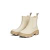Chelseaboots TOMMY HILFIGER "RUBBER FLAG CLEATED RAINBOOT", Damen, Gr. 42, beige, Gummi, Elastischer Einsatz, unifarben, Basic, Schuhe, Blockabsatz, Schlupfboots, Gummistiefel, beidseitiger Stretcheinsatz