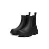 Chelseaboots TOMMY HILFIGER "RUBBER FLAG CLEATED RAINBOOT", Damen, Gr. 39, schwarz, Gummi, Elastischer Einsatz, unifarben, Basic, Schuhe, Blockabsatz, Schlupfboots, Gummistiefel, beidseitiger Stretcheinsatz
