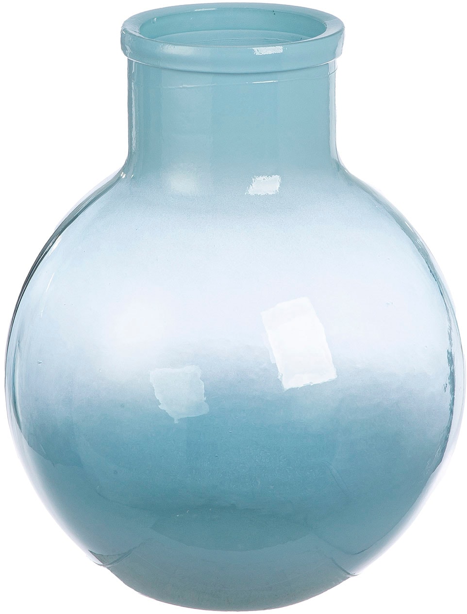 Tischvase GILDE "Vase bauchig "Novelle", blau, B:29cm H:59cm T:29cm Ø:29cm, Glas, Vasen