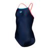 Badeanzug ARENA "GIRL'S ARENA SWIMSUIT LIGHT DROP SOLID für Mädchen", Mädchen, Gr. 116, N-Gr, navy, fluo rot, fluo rot, blau china, Obermaterial: 82% Polyamid, 18% Elasthan. Futter: 100% Polyester, sportlich, Badeanzüge