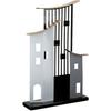 Dekoobjekt CASABLANCA BY GILDE "Standrelief Haus Metropolitan grau; schwarz H. 47,5 cm", grau (grau, schwarz), B:31cm H:47,5cm T:8cm, Metall, Dekofiguren