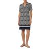 Sommerkleid S.OLIVER BLACK LABEL, Damen, Gr. 46, N-Gr, blau, Web, Obermaterial: 93% Baumwolle, 7% Elasthan, bedruckt, casual, regular fit kniefrei, V-Ausschnitt, Kurzarm, Kleider, mit All-Over Print