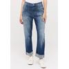 Relax-fit-Jeans ANGELS "LIBERTA TU", Damen, Gr. 40, Länge 27, mid blau used destroyed, Denim/Jeans, Obermaterial: 78% Baumwolle, 20% Polyester, 2% Elasthan, casual, relaxed fit 7/8-Länge, Jeans, mit großen Vordertaschen