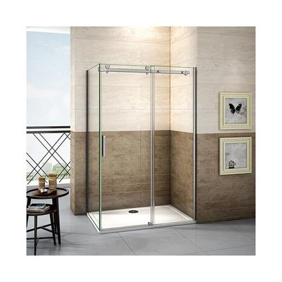 Schiebetür Duschabtrennung 8mm nano esg Nischentür mit Seitenwand 105x90x195cm Echtglas Duschtür Image