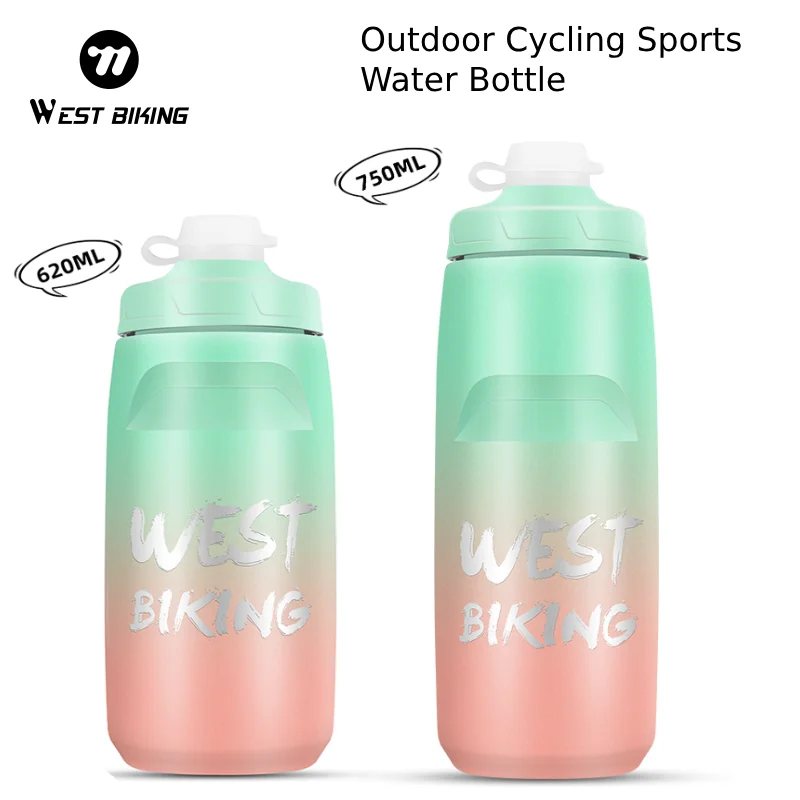 WEST RADFAHREN Tragbare Radfahren Wasser Flasche 620 ml/750 ml Outdoor Sport Wasserkocher Leichte Motorrad Squeeze Wasser Tasse Image