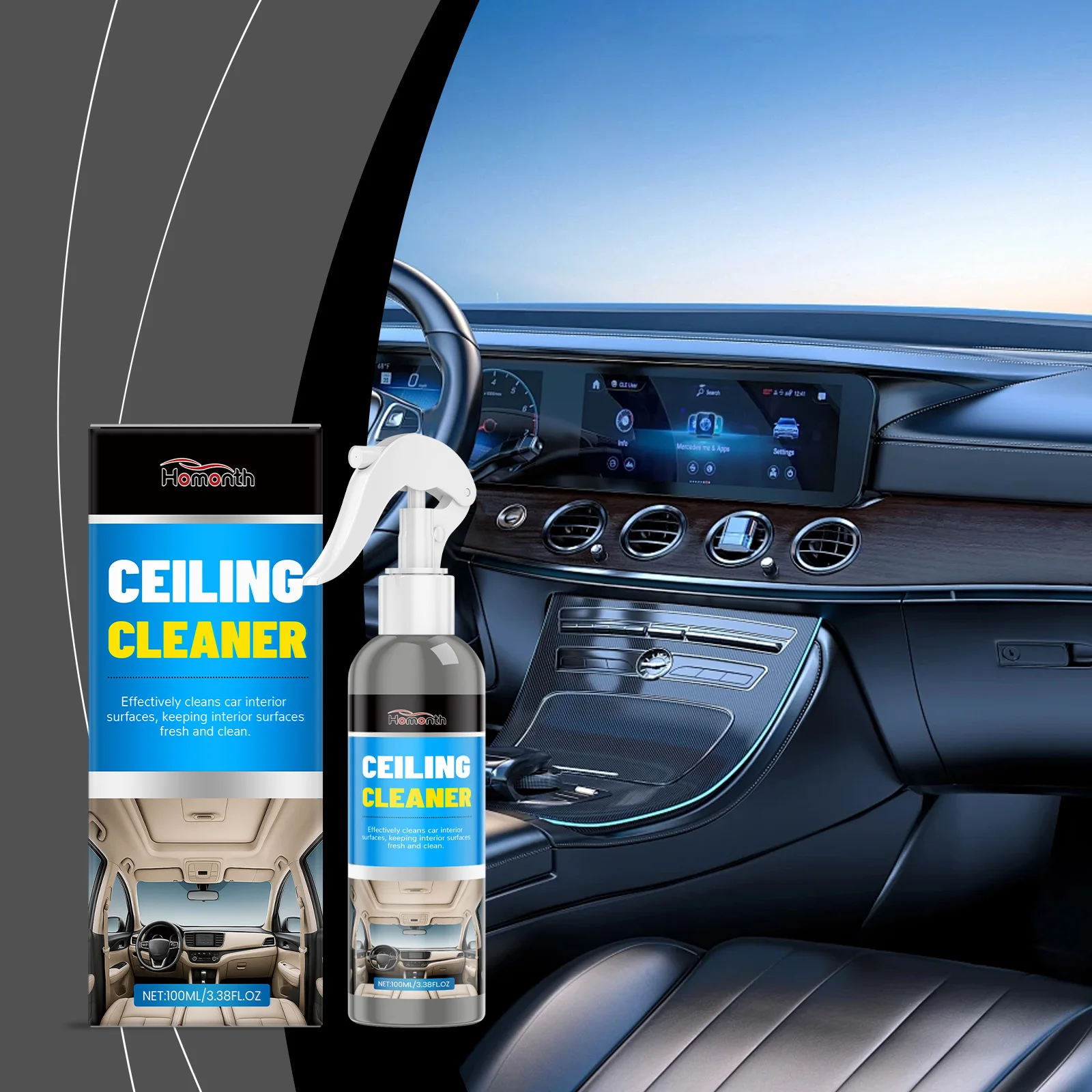 Vehicle Interior Care Cleaner entfernt Flecken, Gerüche, Fett, Schmutz, Schmutz, weiches, glänzendes Leder, rückständefrei, sicherer Autoinnenraum Image
