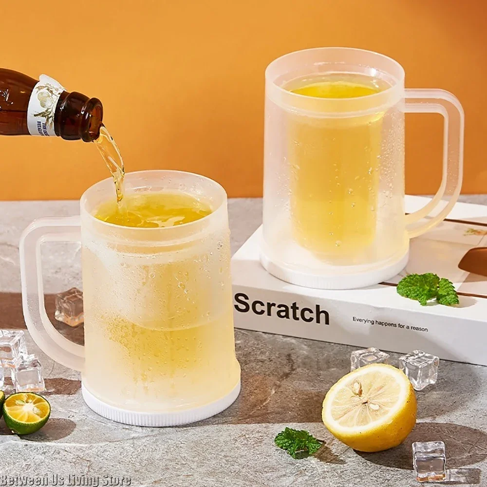 Doppellagiger Eisbierbecher – durchscheinender, auslaufsicherer Becher für gekühlte Getränke, perfekt für den heißen Sommer Image