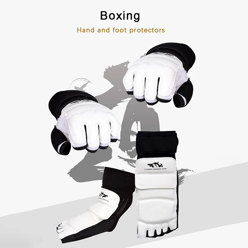 Taekwondo Leder Fußhandschuhe Sparring Karate Knöchelschutz Guard Gear Boxen Kampfsport Socke Erwachsenes Kind Image