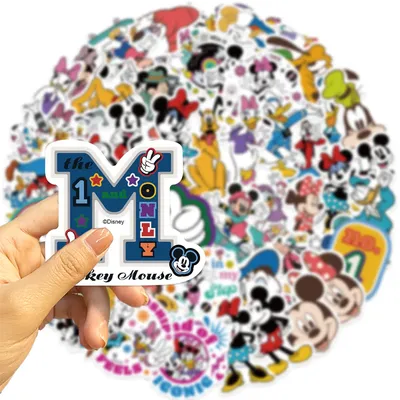 50PCS Nette Cartoon Disney Mickey Maus Aufkleber Kawaii Donald Duck Minnie Cartoon Graffiti Aufkleber DIY Diray Kind Spielzeug Aufkleber Image