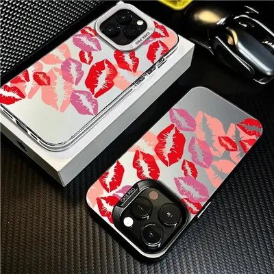 Soft Cover Phone Case for Apple iPhone 13 XS Max XR 11 12 13 Pro Max 12 Red Sexy Pink Lips Kiss