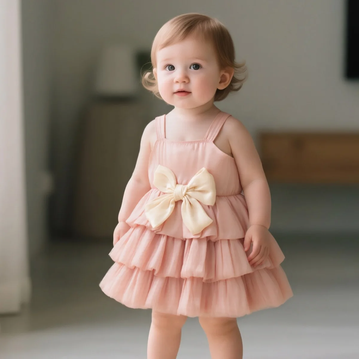 Baby Mädchen Kleider Sommer Neue Ärmellose Nachahmung Baby Kleidung Satin Einfarbig Elegante Schleife Mädchen Party Kleid Image