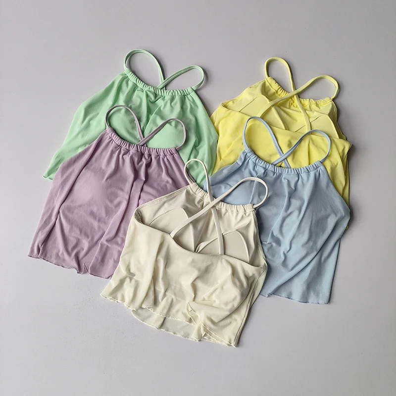 Fitness Gym Laufen Cloud-Sensing Weste Mesh Kleiner Hosenträger Yoga Anzug mit Untersetzer Top Pilates BH Schöner Rücken-Trainingsanzug Image