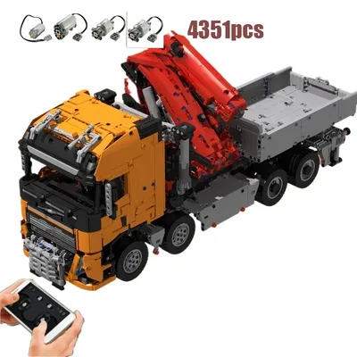 NEUER Kran 4351-teiliges Modellbausatz Block selbstsichernde Steine Geburtstag Weihnachten Urlaub Geschenk Image