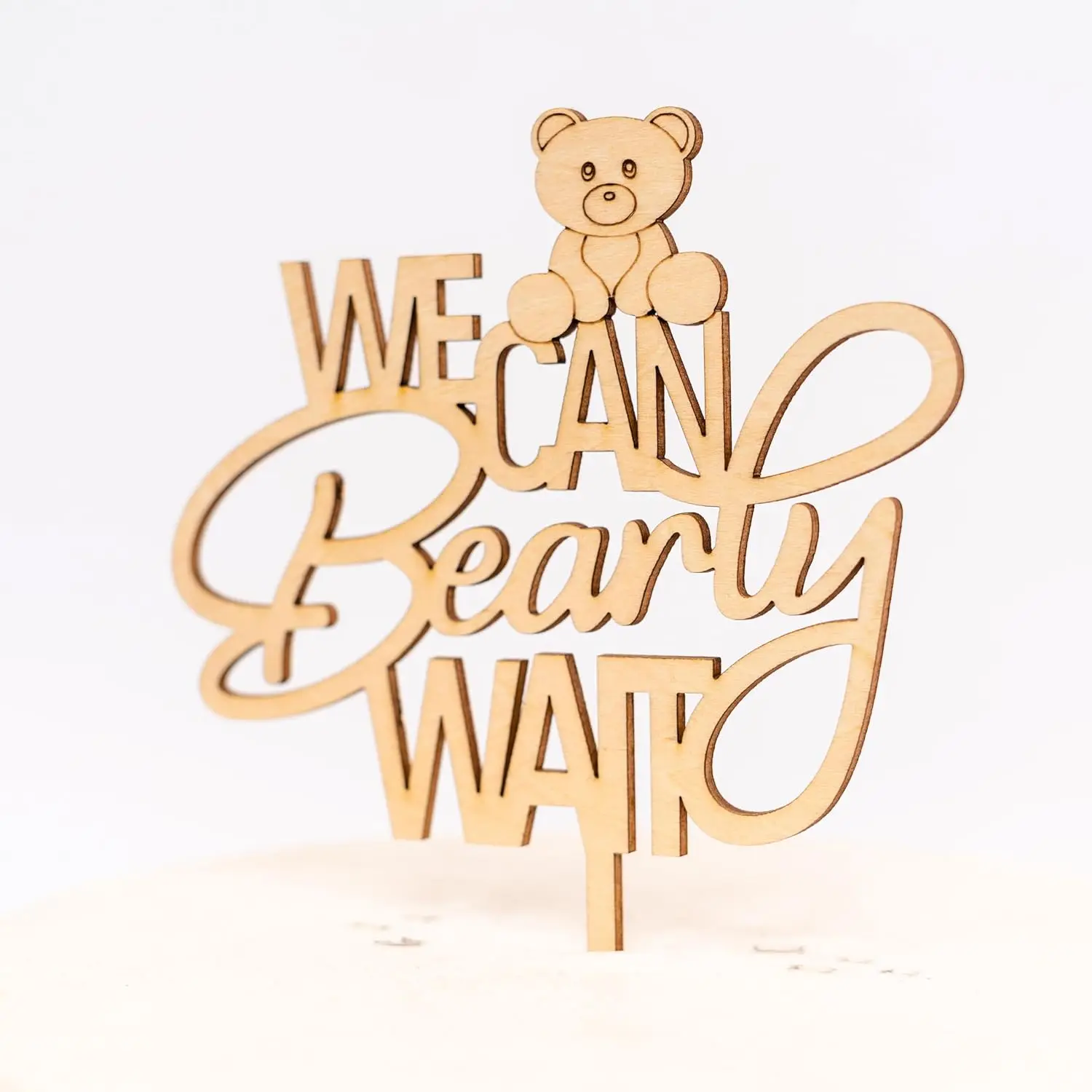 Wir können Bearly Wait Kuchen Topper Teddybär Baby Dusche Holz Kuchen Topper Bär Thema Kuchen Topper Teddybär Baby Dusche Kuchen Zeichen