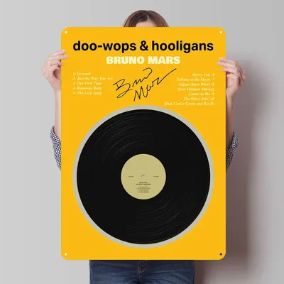Bruno Mars Doo-Wops & Hooligans Album Vinyl Design Schild Vinyl Album Metall Poster Anpassbare Metallschilder für Zuhause Zimmer Wandkunst Image